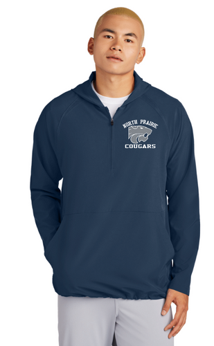 Adult North Prairie Cougars 1/4zip Long Sleeve Hooded Jacket